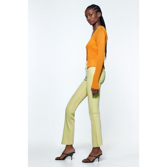 NWT Zara Floral Printed Pants Green Women’s Size 10 - Picture 2 of 10